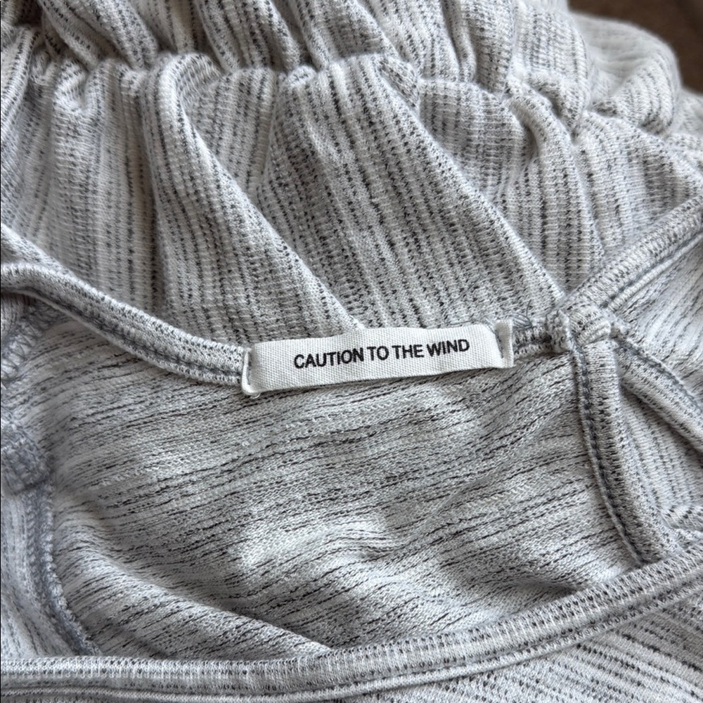 Caution To The Wind Gray Knit Jumpsuit with Fitted Silhouette - Picture 13 of 13
